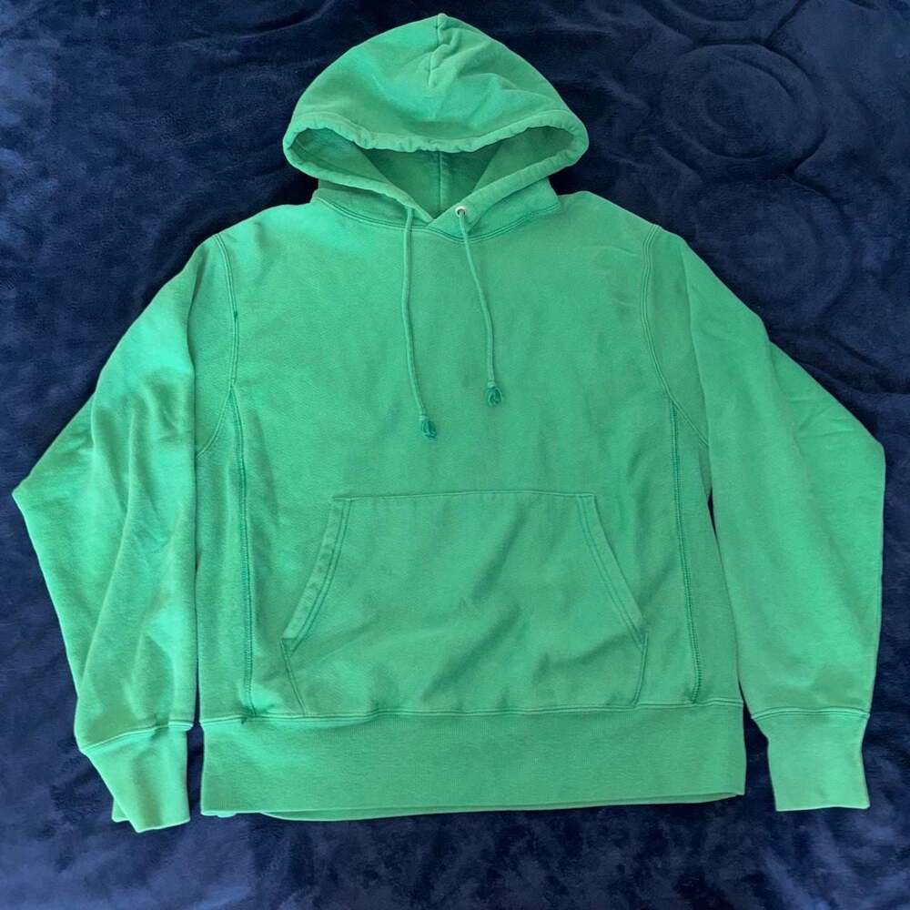 Champion Reverse Weave Green Hoodie Sweatshirt Size Medium